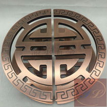 Chinese antique semicircular handle sliding glass door with frameless sliding door handle solid wood door retro hollow large handle