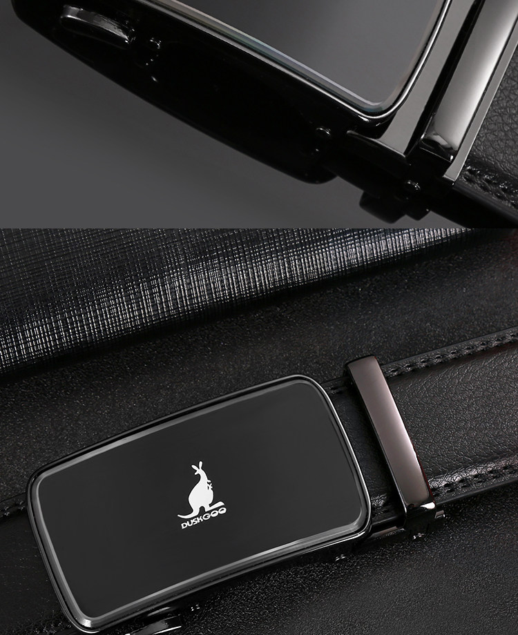 袋鼠皮带男士真皮自动扣纯牛皮青年腰带高档裤带详情16