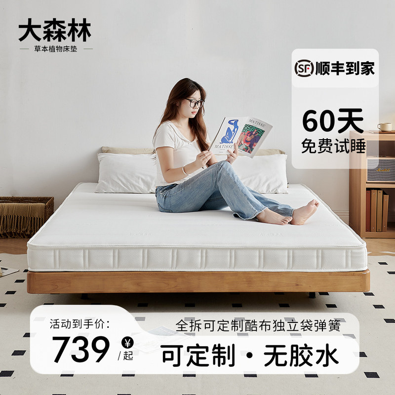 Big Forest W4 Mattress Fully Disassembled Independent Bag Spring Mattress Soft Cushion 3D Home Bedroom Latex Cloud Oxygen Cotton