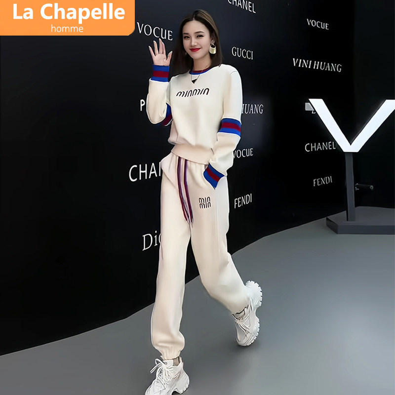 La Sciabelle this year Pop Casual Sports Suit Women Autumn winter 2023 new Euro Beautiful Thickened Sweater-Taobao