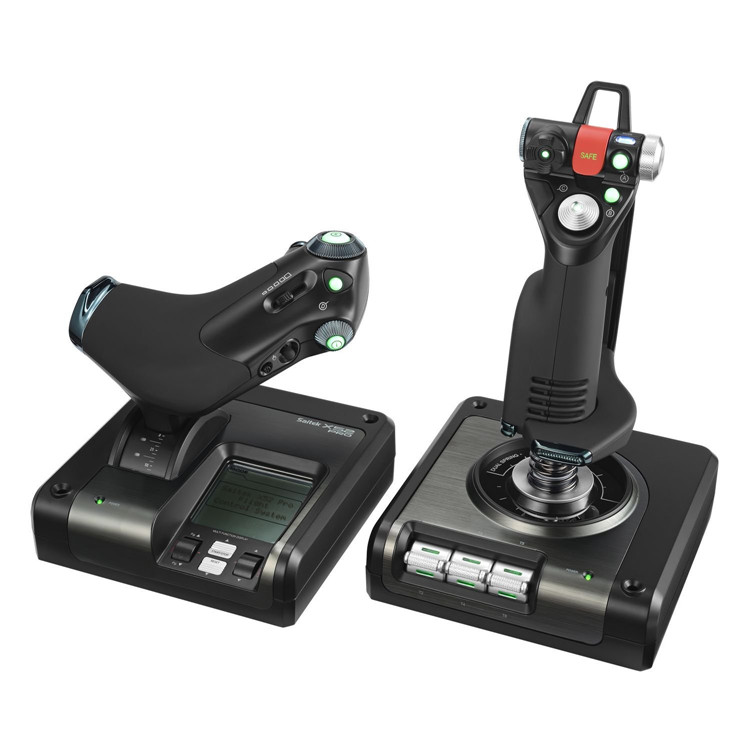 Logitech Chuyến bay điều khiển X52PRO HOTAS Điều khiển trò chơi mô phỏng chuyến bay của Microsoft - Cần điều khiển xbox 360 tay cầm