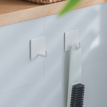 Free Punch Clothe Hood Hook Kitchen Bathroom Stickup Type Black Single Cloak Hook Door Rear Hook