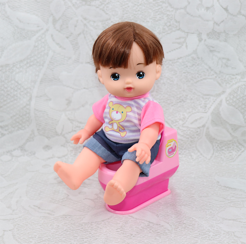 Milu quần áo búp bê phụ kiện Xiaomei Le cho nhà vệ sinh bằng nhựa với hiệu ứng âm thanh nhà vệ sinh chơi nhà đào tạo đồ chơi búp be barbie