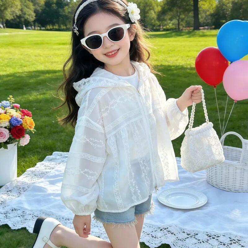 Girls' Sun Protection Clothing 2026 New Summer Cool Lace Sweet and Light Trendy Clothing Fashionable Kidsren's Outdoor Sun Protection Shirt Girls' Sun Protection Clothing 2026 New Summer Cool Lace Sweet and Light Trendy Clothing Fashionable Kidsren's Outdoor Sun Protection Shirt