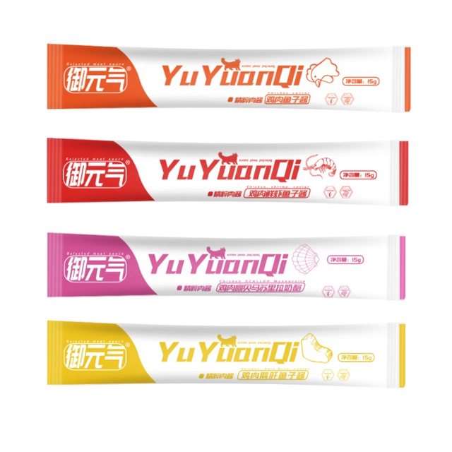 Yuyuanqi Pet Cat Snacks Chicken Caviar Liquid Wet Food Nutrition Cat Strips Cat Soft Canned Food for Young Cats