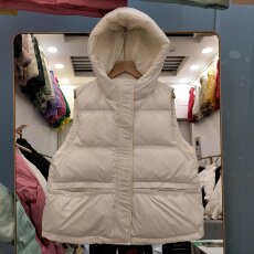 Женский пуховик 2024冬季新款羽绒服女加厚连帽马甲短款韩版宽松背心反季外套清仓