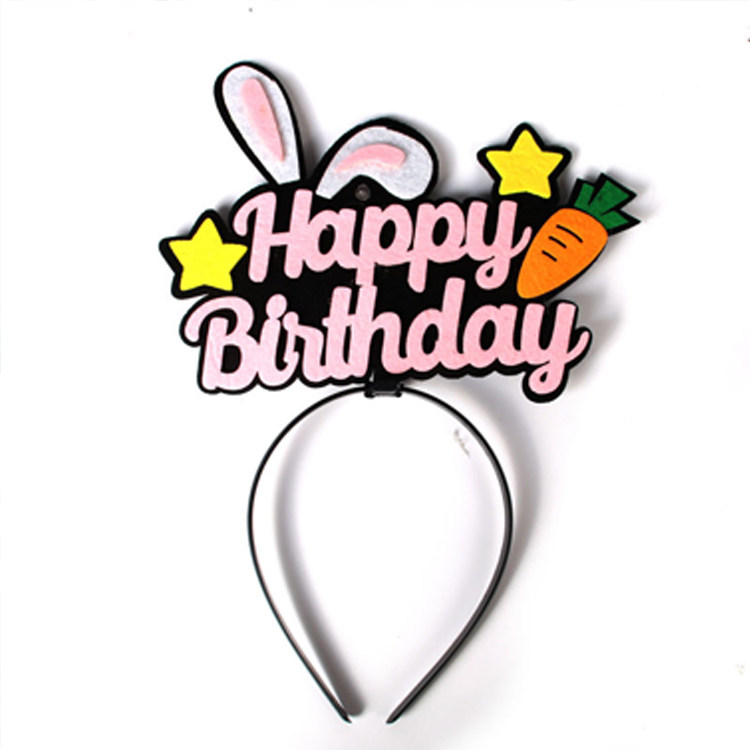 Cake decorated with small red book Same-style Nightclub Luminous Birthday Hat Rabbit carrapper with light hi leather party Cartoon hat
