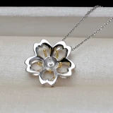 S925 серебряная подвеска с цветком сливы, разделенная по цветам, голова, нижняя опора, жемчуг 7-8, ожерелье из волос плода, кулон, аксессуары «сделай сам», пустая поддержка, тренд 5483