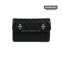 () Chrome Hearts Handmade Sheepskin Plaid Wallet Handbag