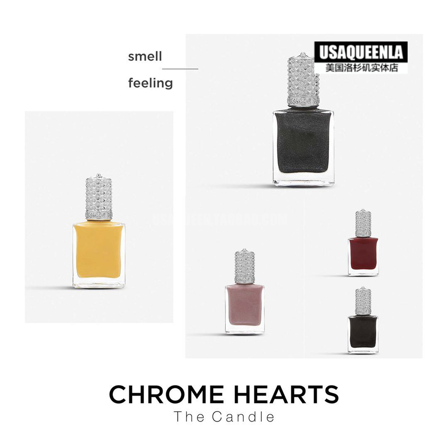 American Chrome hearts Cro heart nail polish sterling silver cover 15ml top oil bottom oil