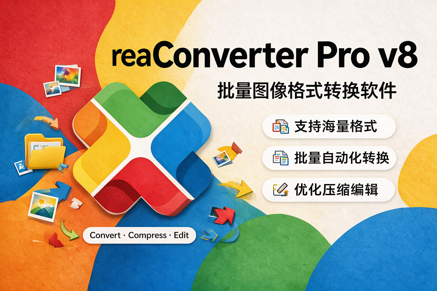 【格式转换】批量自动化图像格式转换优化压缩编辑软件 reaConverter Pro v8.0.235 Win中文版