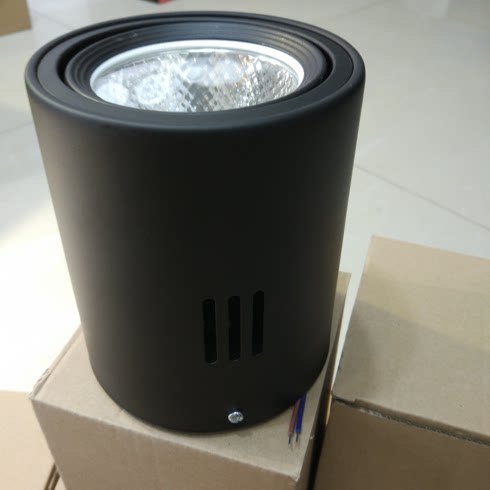 LED bright fitting cylinder light spotlight free of bore suction top hanging wire round shop dining room 12W black white ceiling projection lamp