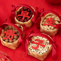 Wedding portable blue wedding room early birth Noble Son small basket ornaments template creative flower basket mens new room press bed full set