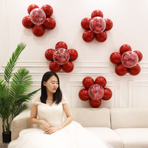 Latex festive five-petal flower balloon decoration scene background wall festive birthday arrangement festive wedding arrangement