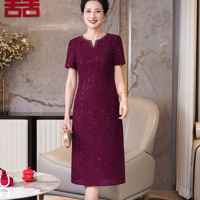 2026 Mother-In-Law Wedding Banquet Outfit, Mother's Wedding Dress, Elegant, Youthful, High-End, Stylish Dress for Summer