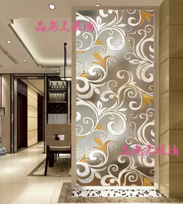 European style art glass TV background wall porch partition wall living room screen frosted transparent craft carving