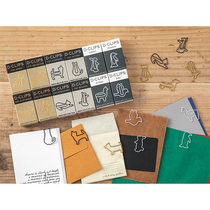 Japanese midori D-CLIPS stainless steel cat dog clip bookmark pin 12