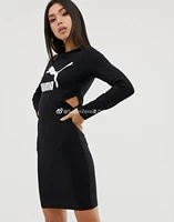 Ling Liuliu UK mua Hummer PUMA màu đen Slim thể thao gợi cảm dài tay túi đeo hông nữ - Trang phục thể thao áo tank top gym nữ