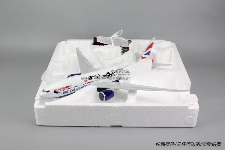 B777-300er Mô hình máy bay chở khách British Airways mô phỏng tĩnh thay thế trang trí phòng khách cá tính 47 cm đồ chơi cho bé