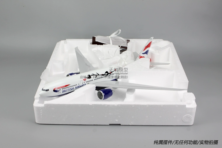 B777-300er Mô hình máy bay chở khách British Airways mô phỏng tĩnh thay thế trang trí phòng khách cá tính 47 cm đồ chơi chế độ tĩnh