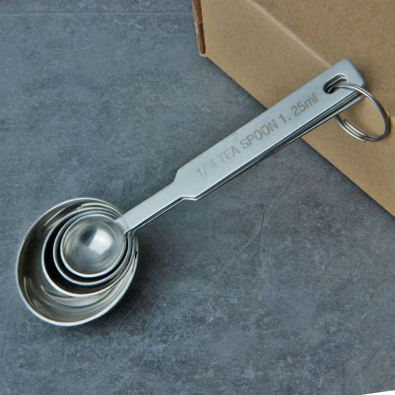 Quantity Spoon Four Pieces Stainless Steel Kitchen Control Salt Spoon Baking Scotch Spoon Milk Tea Shop Seasoning 5 gr 15ml