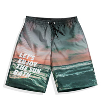 Beach pants mens quick-dry seaside holiday couple set loose shorts five-plus size hot spring swimming trunks can be put into the water