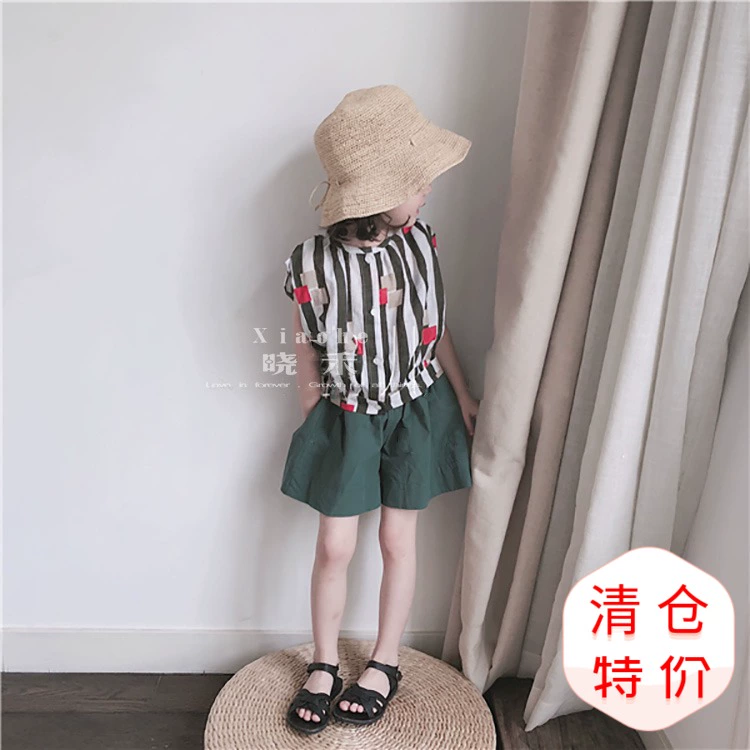 Giải phóng mặt bằng 2019 quần áo trẻ em mùa hè mới áo sơ mi cô gái cotton và lanh - Áo sơ mi