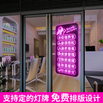 Beauty nail advertising light plate shop glass door decoration luminous welcome to the listed business in the house number customization