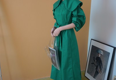 "The Darling House" 2020 chiếc áo khoác gió cổ to tự may nguyên bản dành cho nữ mùa xuân mới của "The Darling House" Phiên bản Hàn Quốc của Ouni cùng kiểu dáng - Trench Coat