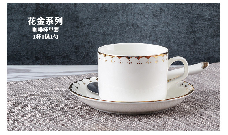 Bốn phước lành ly cà phê phong cách châu Âu Cốc cà phê gốm Phnom Penh Ly cà phê bằng gốm và đĩa với thìa - Cà phê phin ca phe