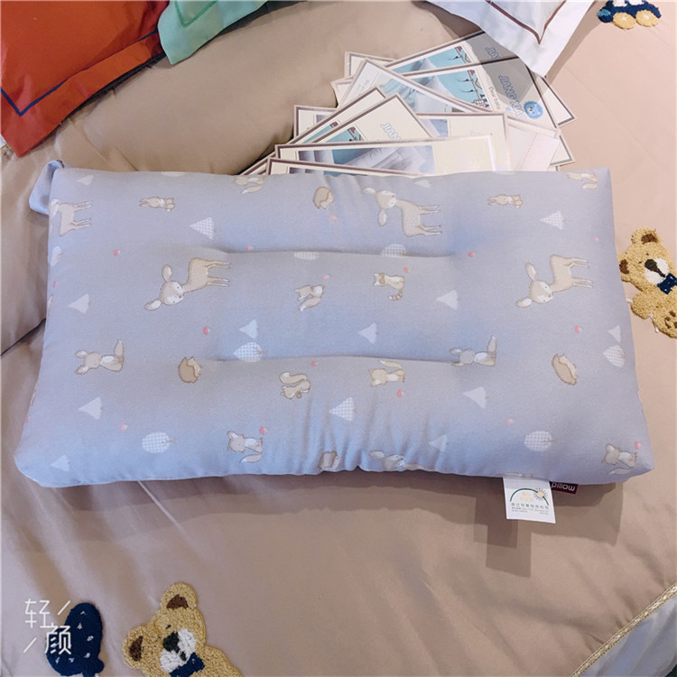 Full cotton children washable pillow anti-mite machine washable soft pillow small pillow kindergarten pillow sends pillowcase
