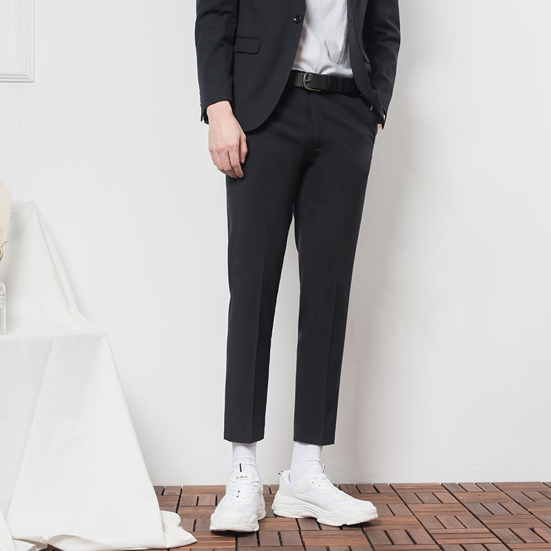 CSOCSO Spring Autumn Men Han Wind Light Business Black 90% Casual Western Pants Trend Positive Dress Pants Suit Pants
