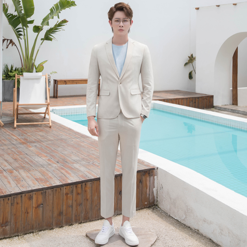 CSOCSO Spring / Summer nam Suit Giải trí Han Feng nhỏ Thời trang Cao đẳng Sinh viên Handsome Suit Groom