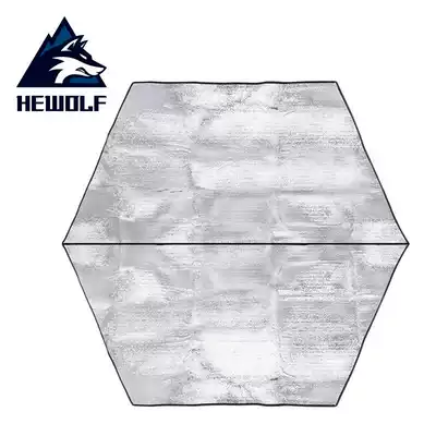 The male wolf outdoor hexagonal tent comes standard with double-sided aluminum film moisture-proof mat waterproof insulation picnic mat camping equipment