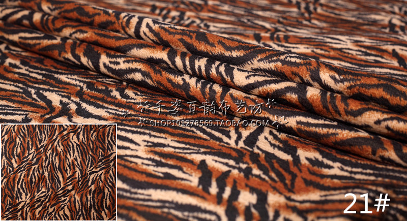 Savage Plush Pendek Hewan Cetak Bahan Motif Macan Tutul Harimau