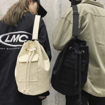 ins tide card minimalist day department art canvas backpack chest bag men sports casual bucket bag inclined satchel bag single shoulder bag