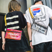 New personality Collider Letters Slanted Satchel for male Chauffins Damp Bags Summer Beach Transparent Pvc Single Shoulder Bag Women