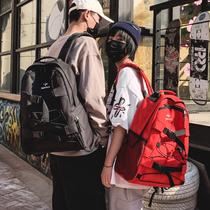 Personality School Bag Men Fashion Trends Personality Street Hip Hop Double Shoulder Bag Women Tide Card European And European Backpack Travel Bag Outdoor