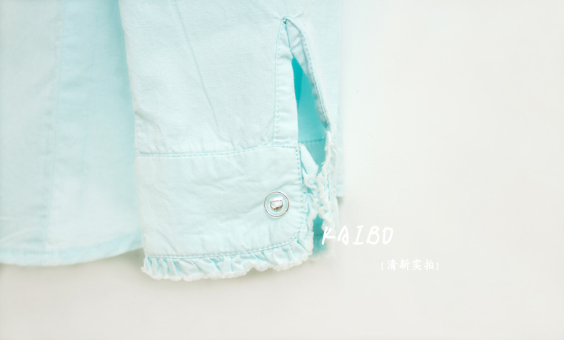Thỏ thêu áo cotton Nữ mùa thu đông dài tay áo gió đại học áo sơ mi nữ hoang dã áo sơ mi tay lỡ