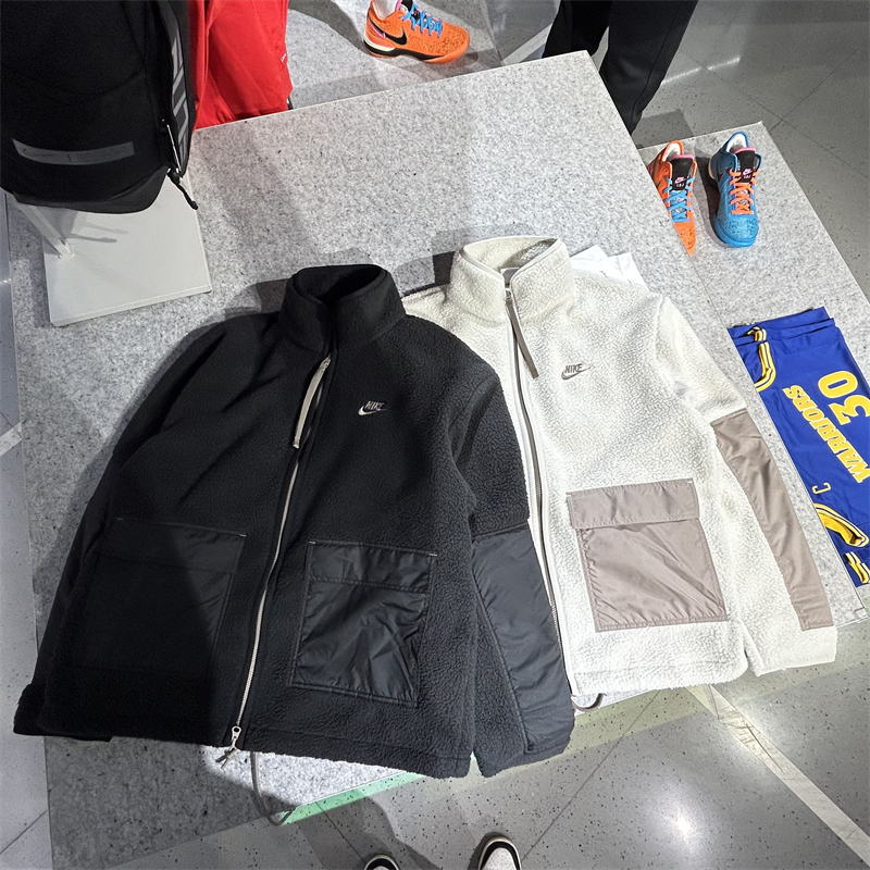 Free Shipping [Special Offer] Nike Men's Fleece Zipper Stand Collar Jacket Casual Coat Dv8183 Dd5022