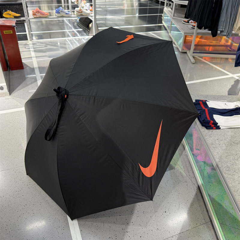 Nike Black Long-Handle Automatic Sunshade Umbrella, High-Quality Large-Area Automatic Opening and Closing Umbrella Og039
