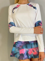 Sea Taawash BLUEFISH COTTTON CANDY LS TOP WOMEN WHITE SPORTS SHIRTS ROUND COLLAR SPEED DRY TENNIS LONG SLEEVES