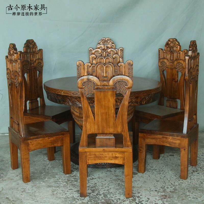 Southeast Asia style dining table round table India Moroccan style furniture DK152-1 Thai solid wood round table dining table