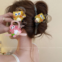 Cartoon SpongeBob SquarePants Big Star Claw Clip Cute Hairpin Girl 2024 New Back Head Spoon Pan Hair Shark Clip Headwear