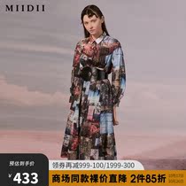 Riddle 21 Autumn New temperament cotton print long shirt dress women 203ML1940