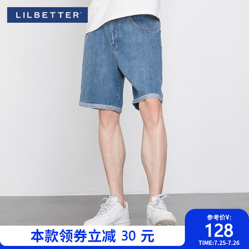 Lilbetter jeans men's shorts Straight loose summer pants Casual five-point pants men's shorts tide LB