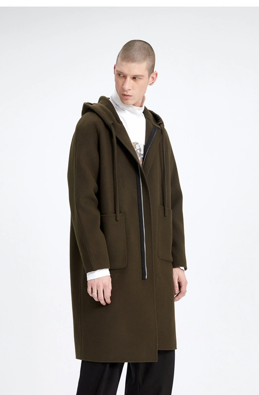 Lilbetter áo khoác len nam mùa đông dài cashmere len trench coat áo len nam hai mặt - Áo len