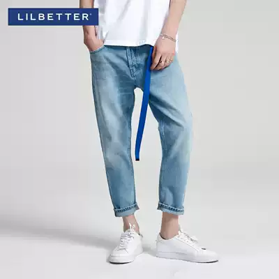 lilbetter jeans men autumn 2021 New washed casual pants fashion pipe pants men's long pants