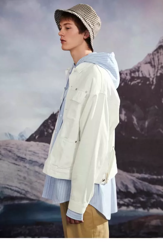 Áo khoác denim nam Lilbetter phong cách Hàn Quốc đẹp trai 2019 mùa thu áo khoác ngoài mới hoang dã xu hướng quần áo denim - Cao bồi