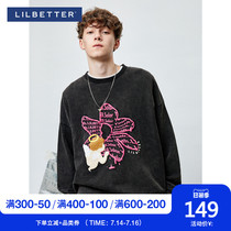 Lilbetter sweater men 2021 new autumn printing crew neck top loose trend long sleeve hooded clothes